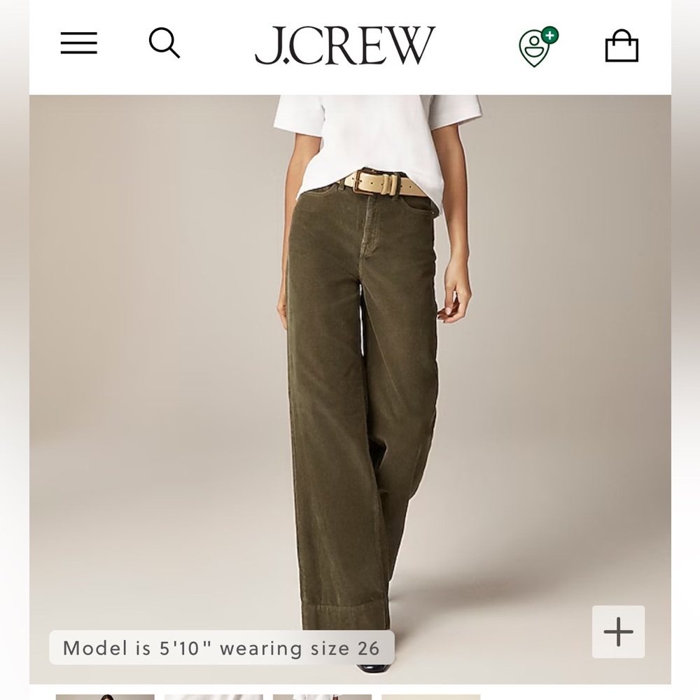 Olive Green Corduroy Cargo Pants with Relaxed Fit and Full Length